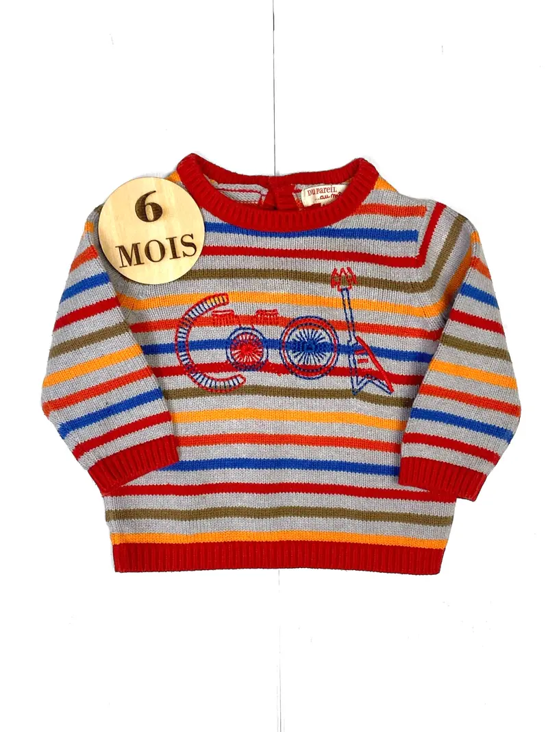 Pull rayé multicolore, DPAM