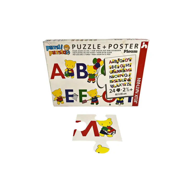 Puzzle alphabet avec poster - L'ourson Ploum - 24 pièces