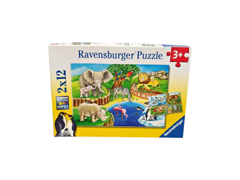 Puzzle - Animaux zoo - 2 x 12 pièces