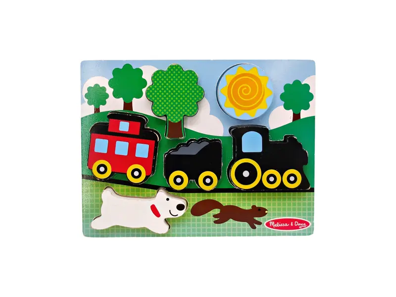 Puzzle bois encastrable  - Train - 6 pièces