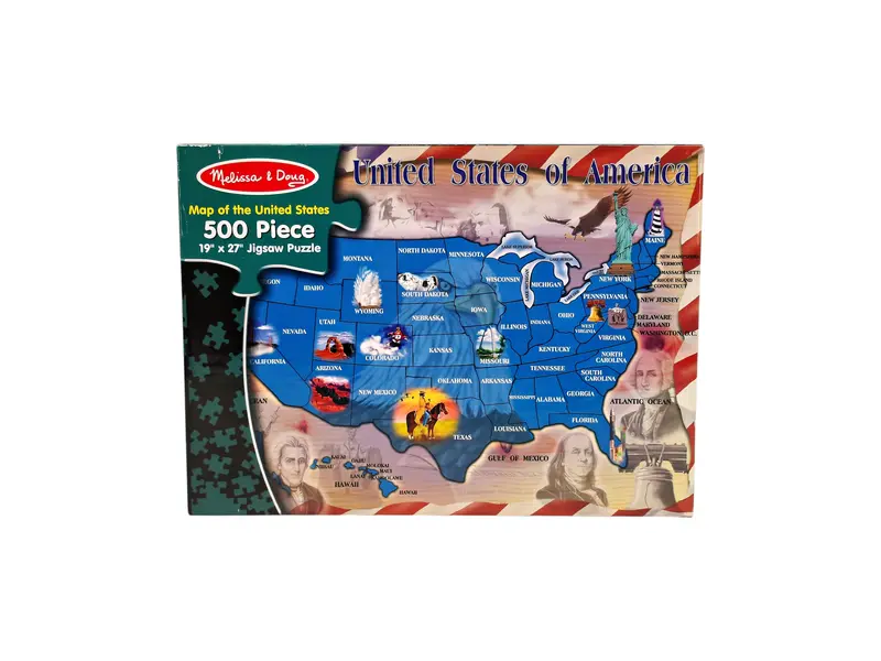 Puzzle - Carte des USA - 500 pièces