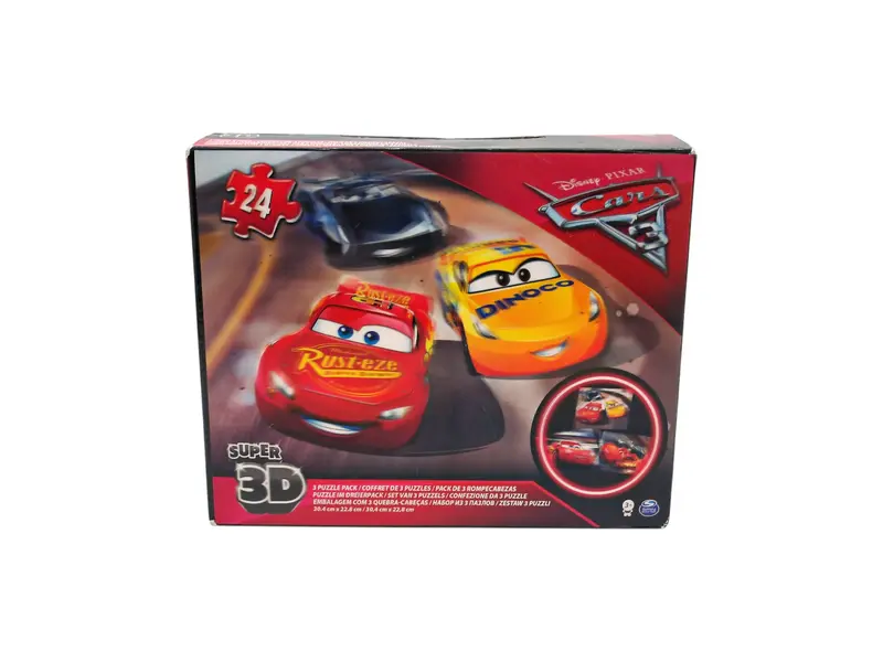 Puzzle - Coffret Super 3D Disney Cars - 3x24 pièces