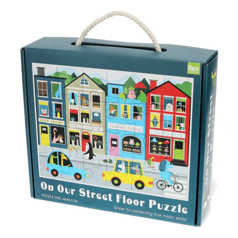 Puzzle de sol animaux scène de rue - 24 pièces