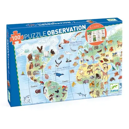Puzzle d'observation Animaux du monde 100 pièces