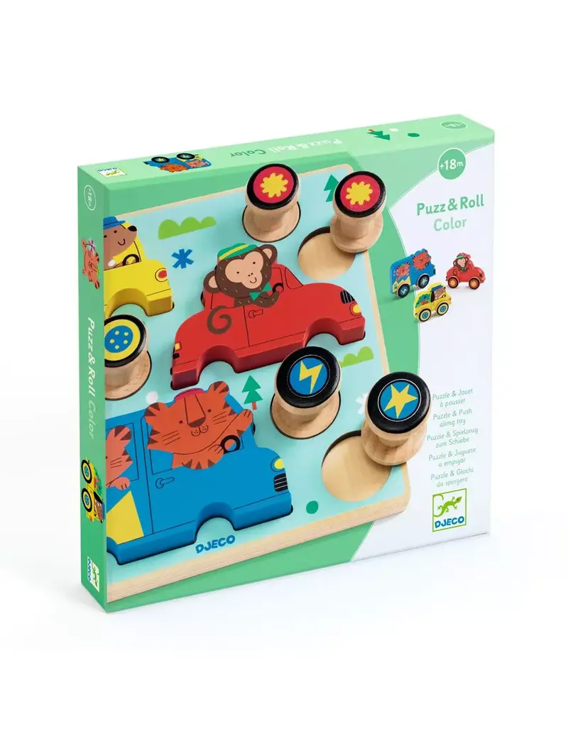 Puzzle en bois pour les tout-petits 2-en-1 véhicules roulants