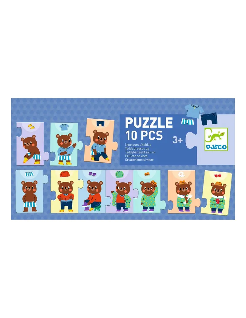 Puzzle frise Nounours s'habille - 10 pièces