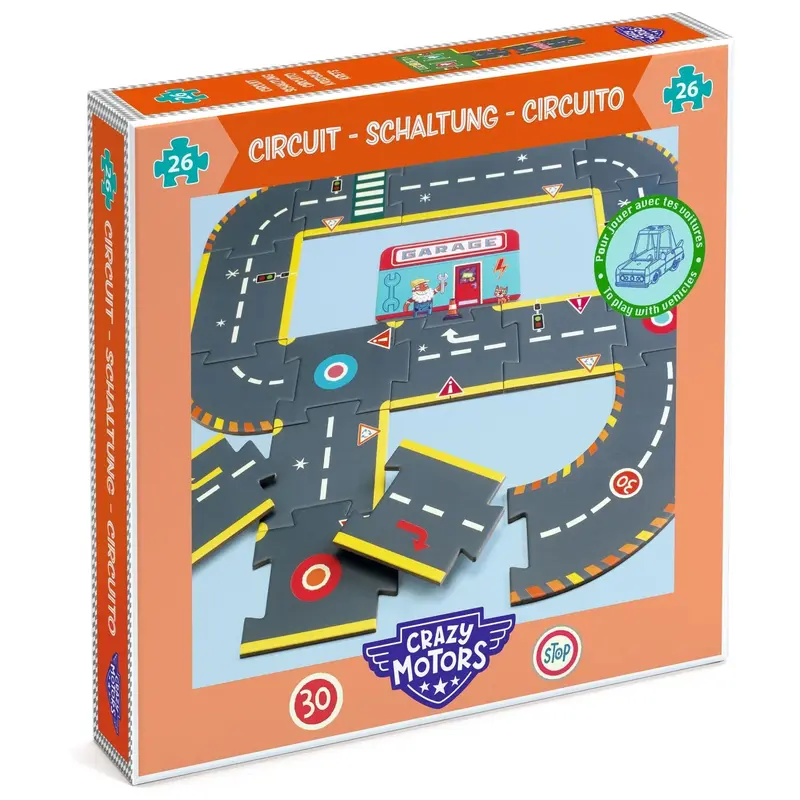 Puzzle géant Circuit City voitures Crazy Motors - 26 pièces