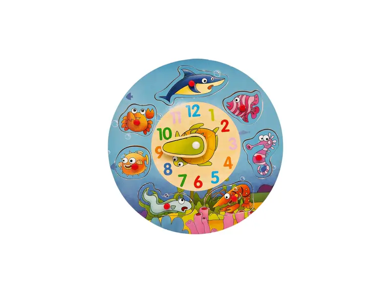 Puzzle - Horloge animaux marins - 8 pièces