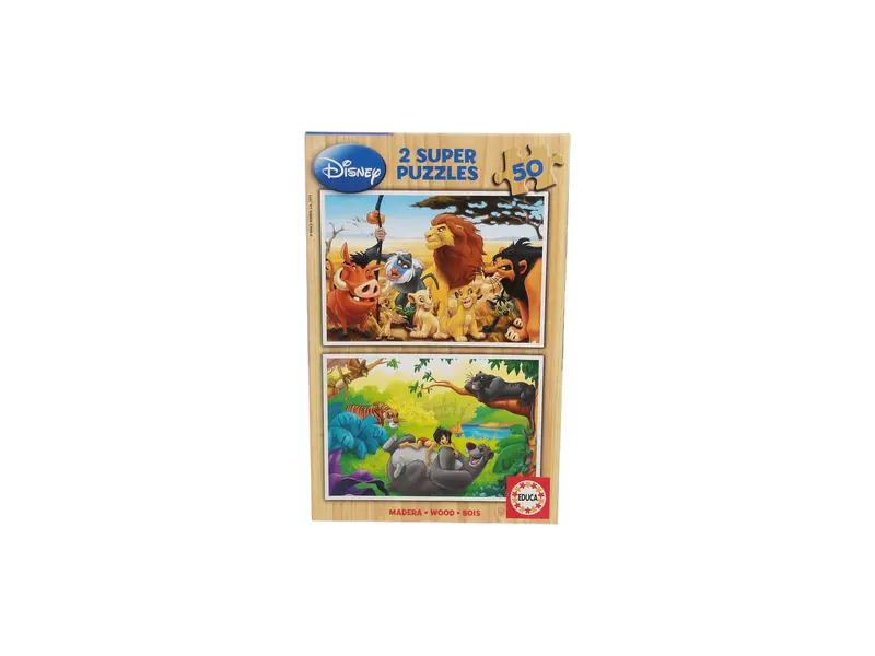 Puzzle - Le Roi Lion et le Livre de la Jungle - 2x50 pièces