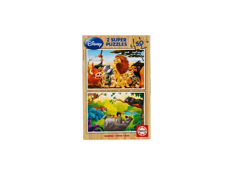 Puzzle - Le Roi Lion et le Livre de la Jungle - 2x50 pièces