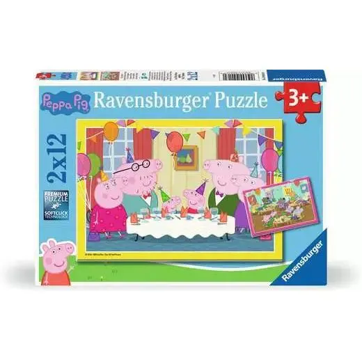 Puzzle L'heure de la fête avec Peppa Pig - 2 x 12 pièces