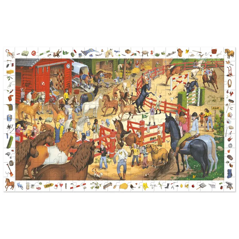 Puzzle observation 200 pièces Chevaux - Centre équestre