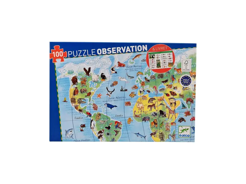 Puzzle observation - Animaux du Monde - 100 pièces
