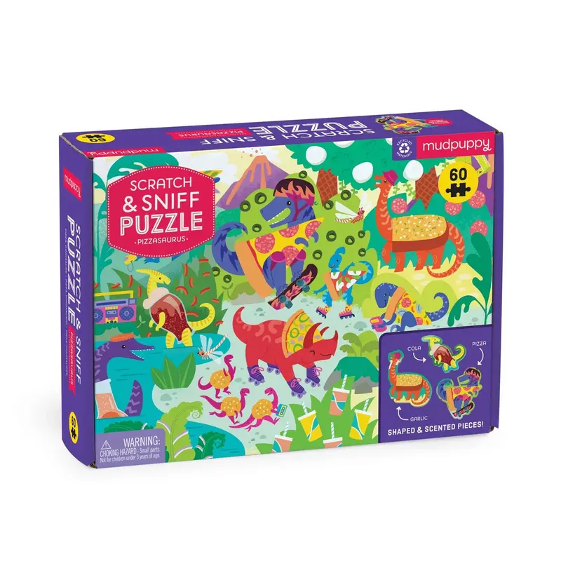 Puzzle Pizzasaurus à gratter et sentir - 60 pièces