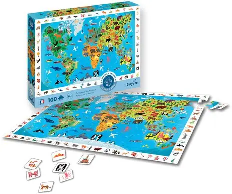 Puzzle Planisphère des animaux 100pièces