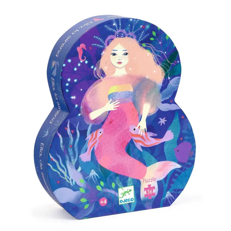 Puzzle silhouette sirène Ella - 36 pièces