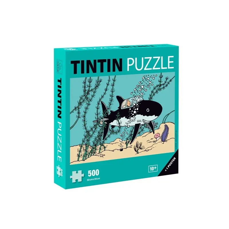 Puzzle Tintin Le sous-marin requin + 1 poster - 500 pièces