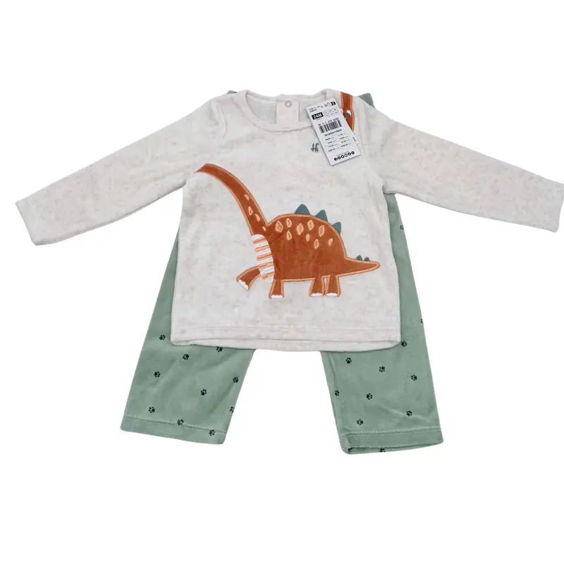 Pyjama bébé dinosaure en velours – 24 mois