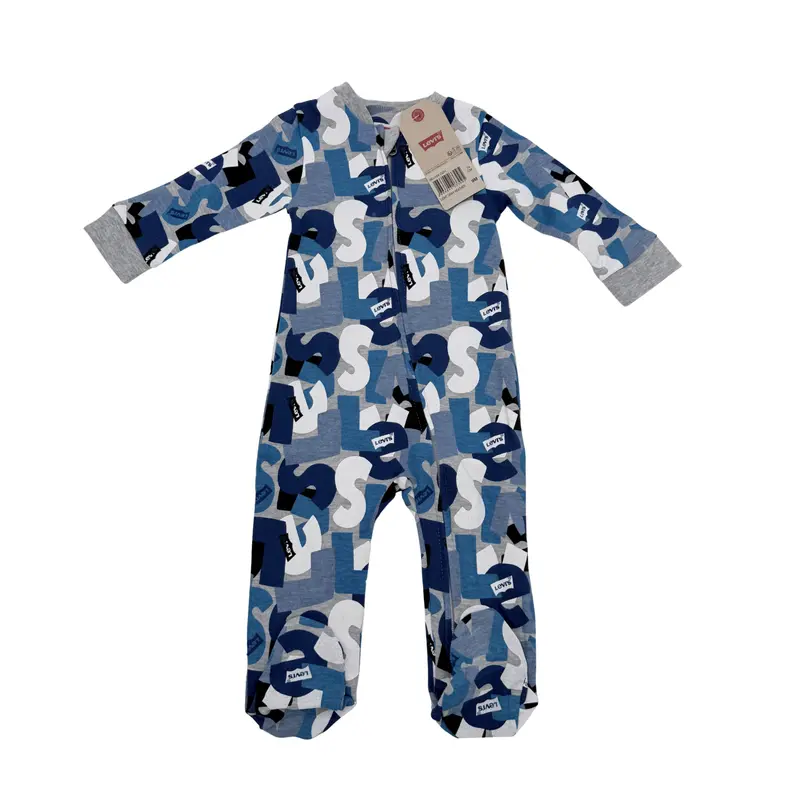 Pyjama bébé Levi’s bleu imprimé logo — 9 mois