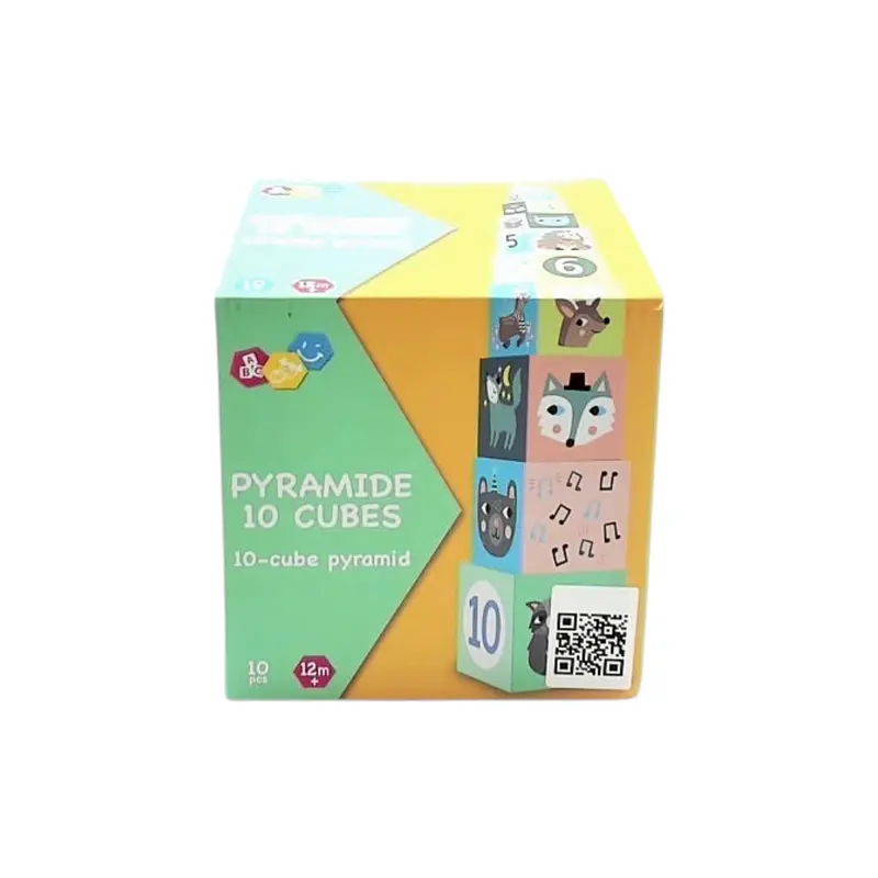 Pyramide d'éveil en carton - 10 cubes