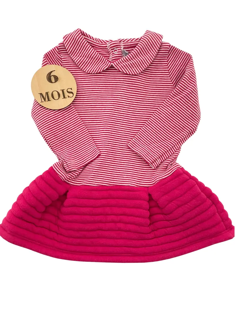 Robe à col, rose, Petit Bateau