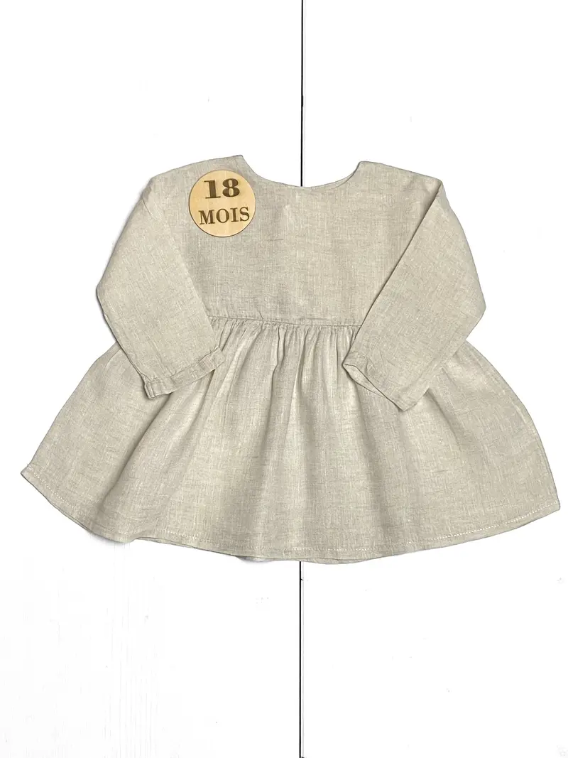 Robe en lin, écrue, H&M