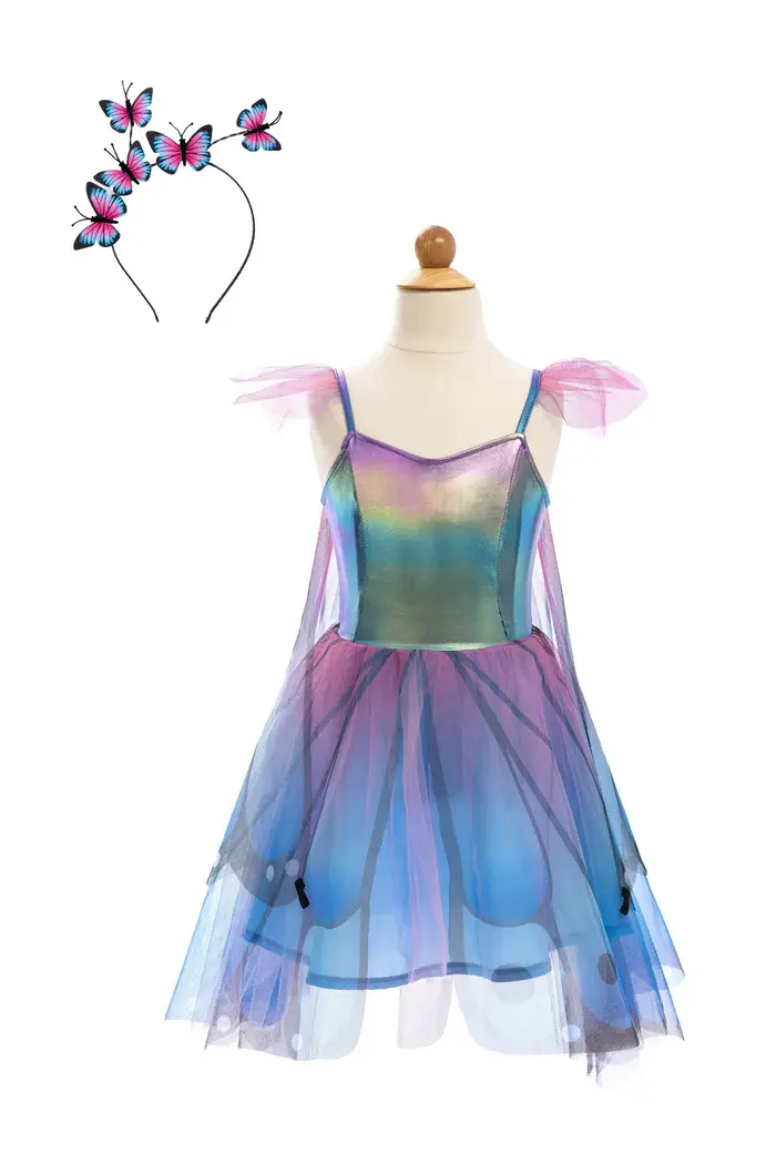 Robe et ailes de papillon bleu