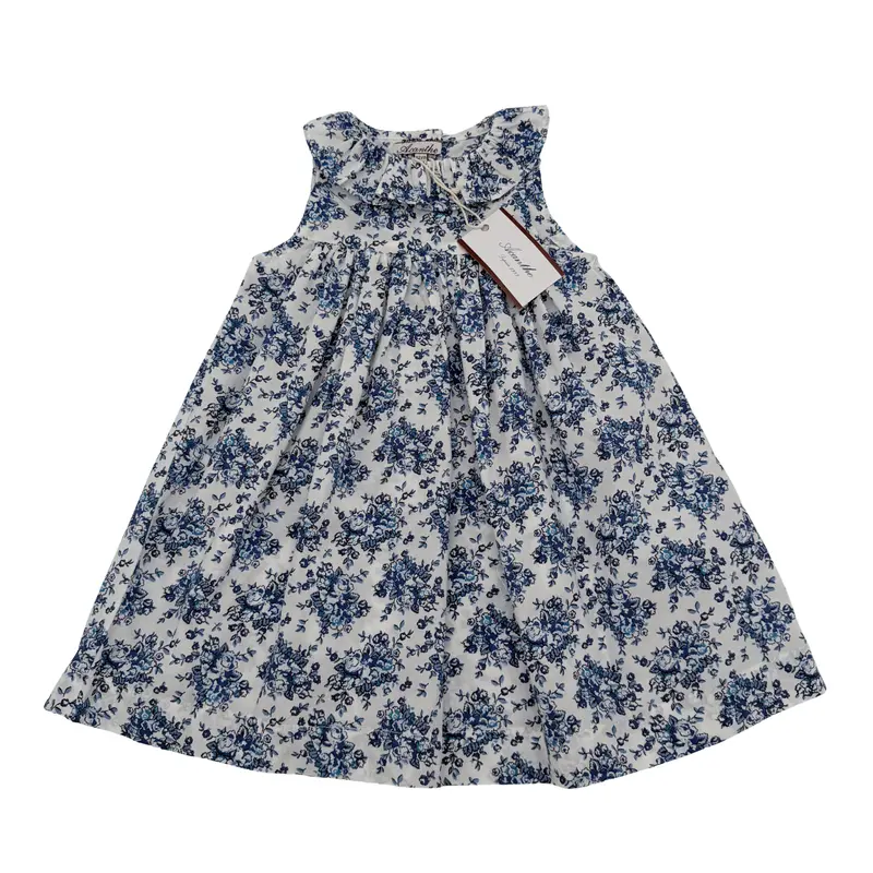 Robe fleurie bleue et blanche — 12 mois