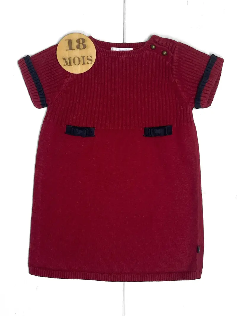 Robe hiver, rouge/ bordeaux, Jacadi