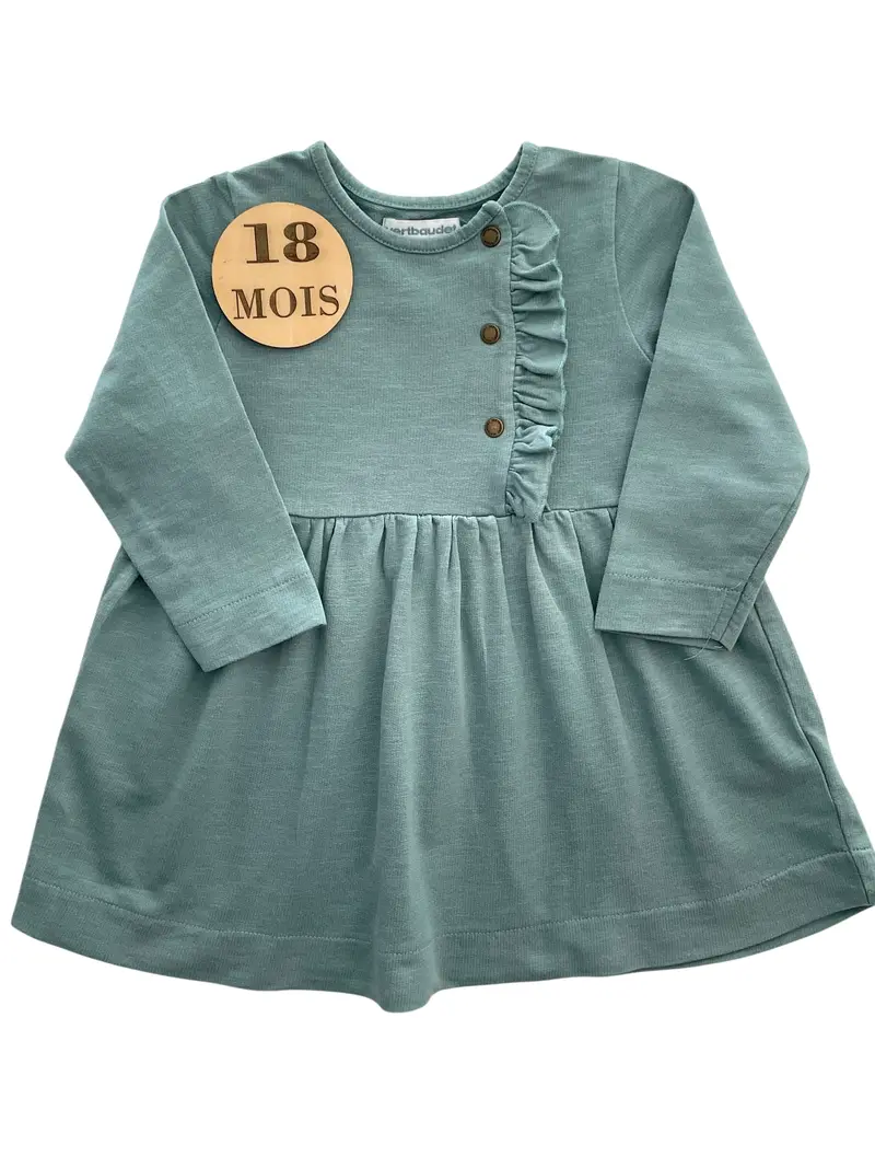 Robe molleton, bleue, Vertbaudet