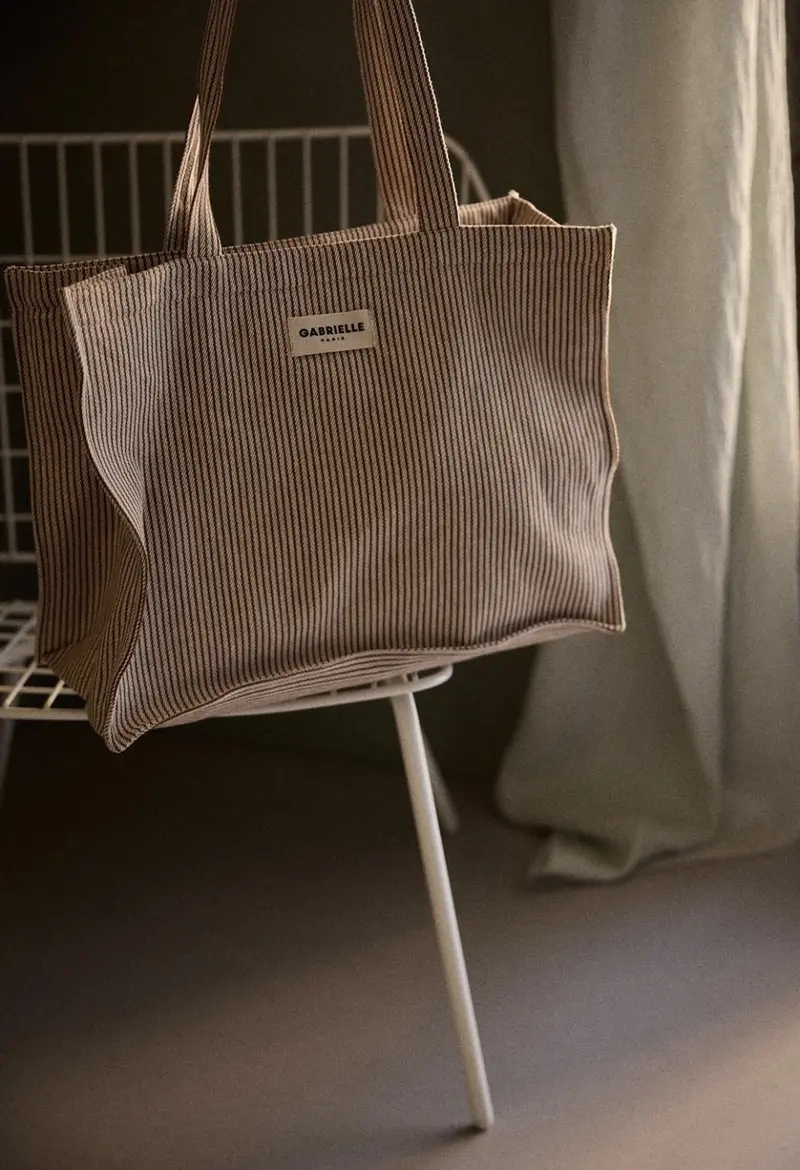 Sac 24h Rayures Argile - Gabrielle Paris