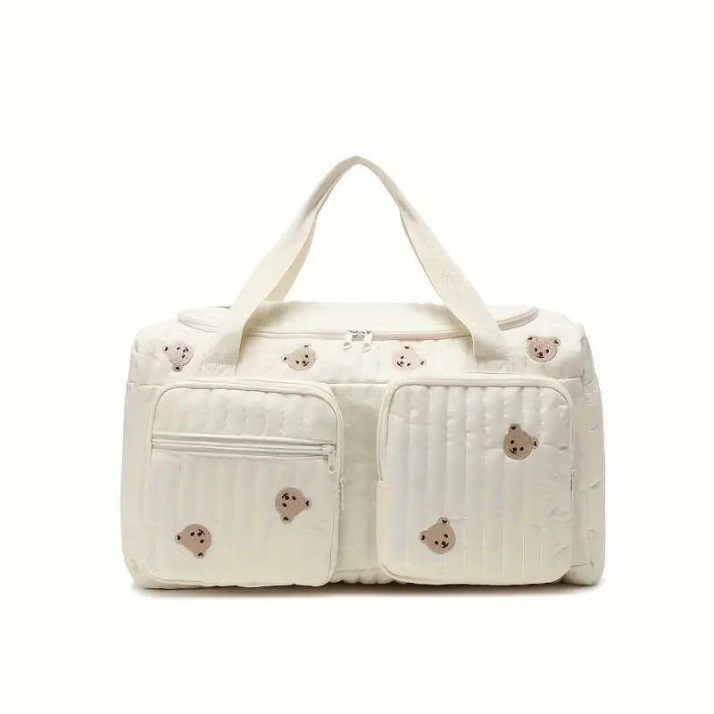 Sac à Langer Bébé Matelassé Grand Format – Oursons ou Tulipes