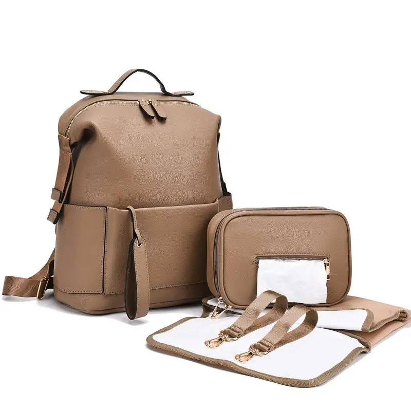 Sac à Langer Chic Mendy en Similicuir – Sac à Dos et Matelas à Langer