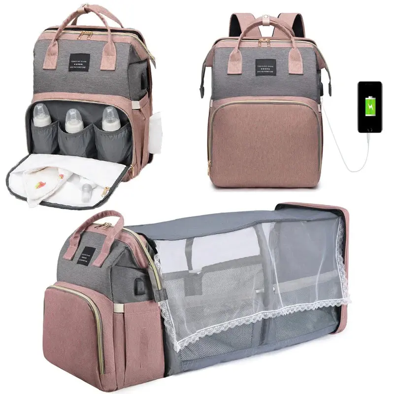 Sac à Langer Sac à Dos 3 en 1 avec Matelas à Langer – London