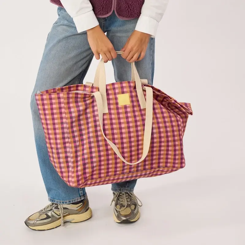 Sac Cabas Vichy Orange et Violet - Billybelt