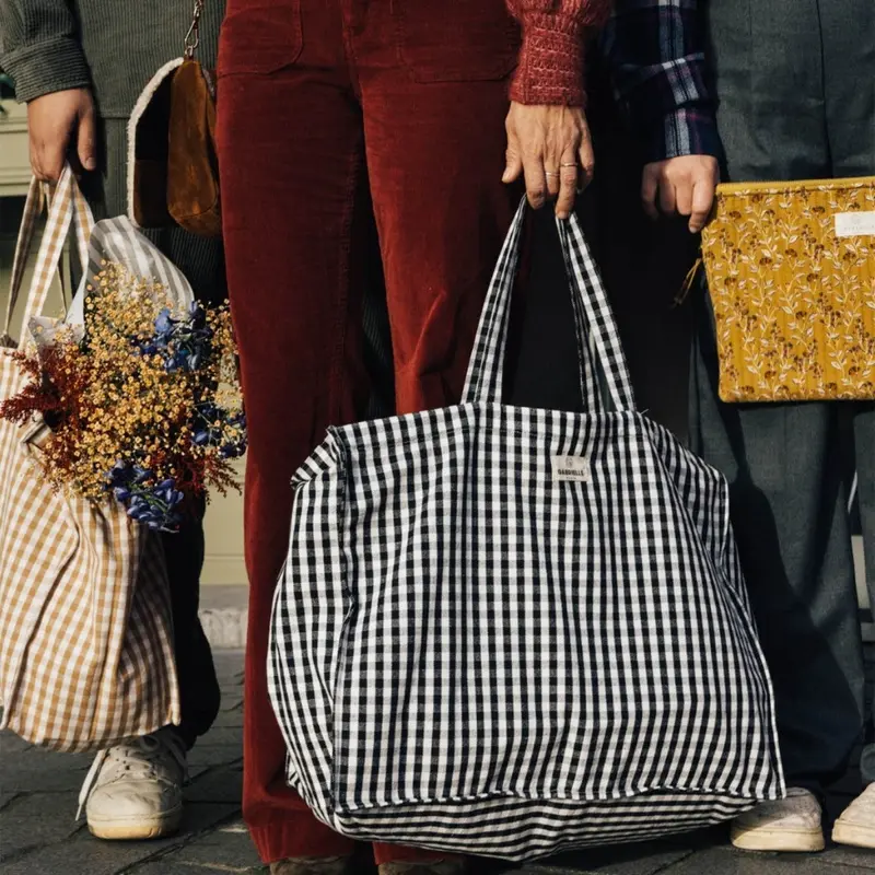 Sac Week-end Vichy Noir - Gabrielle Paris