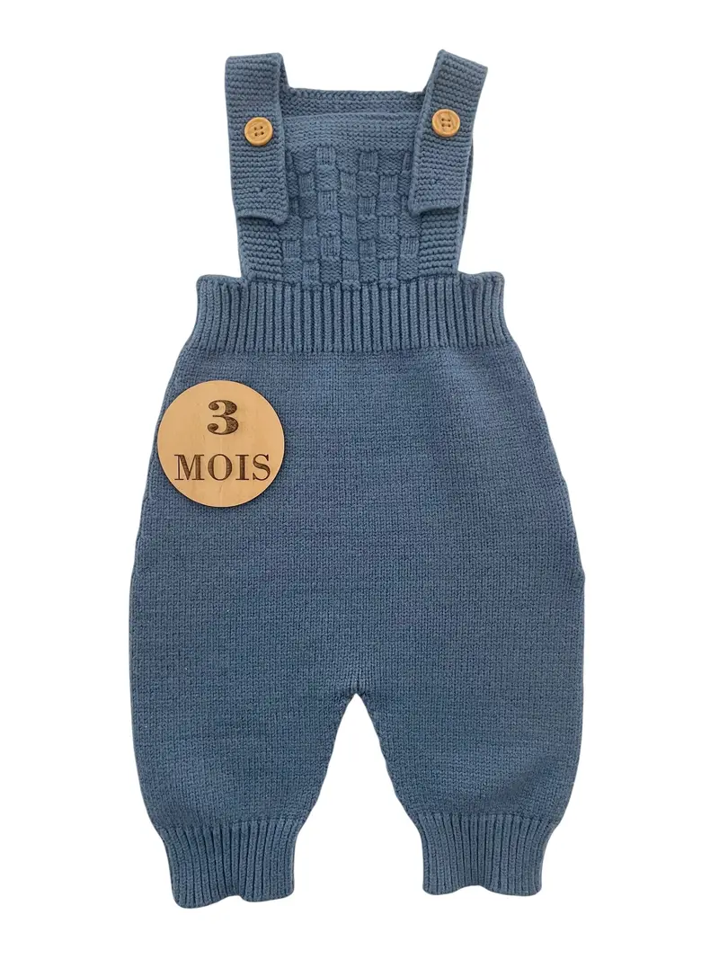 Salopette en mailles, bleue