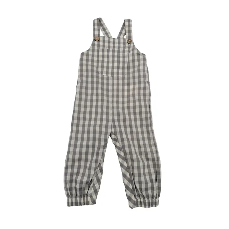Salopette légère à carreaux — 6-9 mois