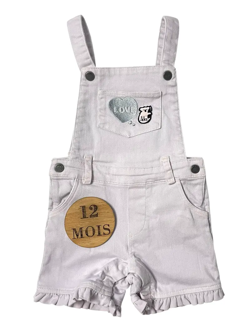 Salopette short en jean, parme, IKKS