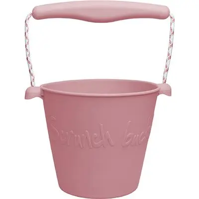 Seau de plage en silicone souple enfant rose 1,5 L