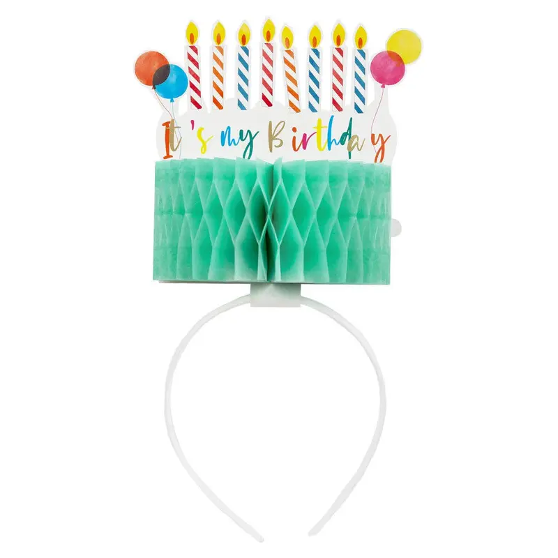 Serre-tête anniversaire gâteau, bougies et ballons