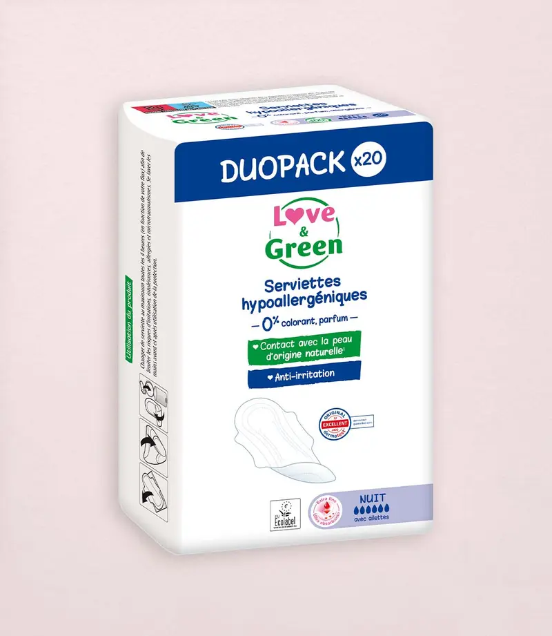Serviettes Hypoallergéniques Duopack NUIT
