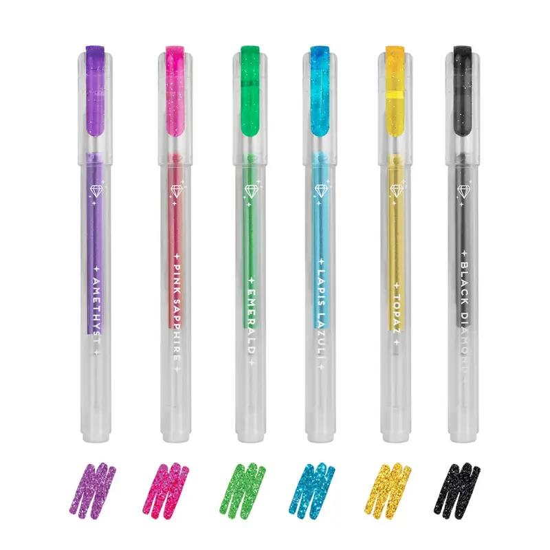 Set de 6 mini stylos à encre gel - Shine Like a Diamond