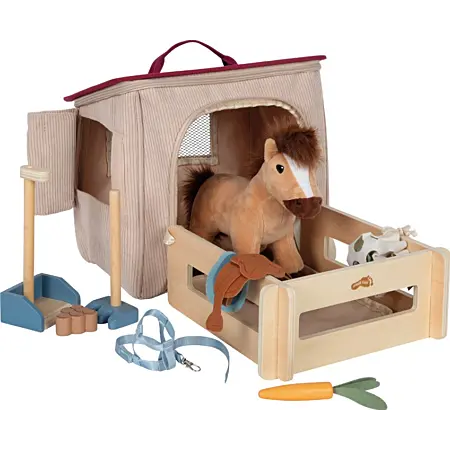 Set de jeu Cheval avec écurie et accessoires dans un sac