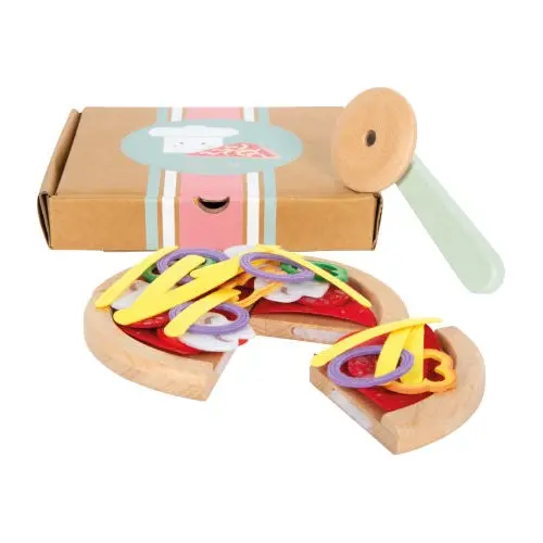 Set pizza en bois à découper