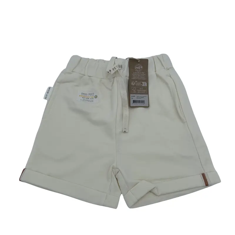 Short molleton écru à revers — 2 ans