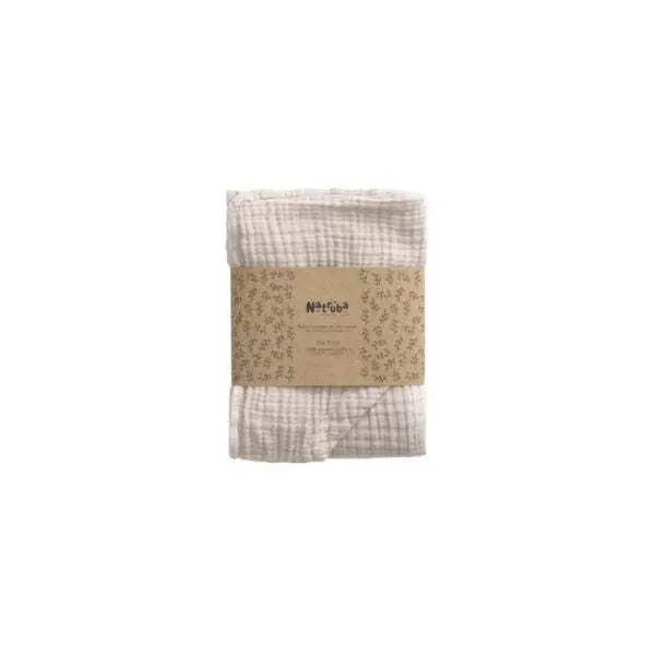Sortie de bain bébé en mousseline bio Crème