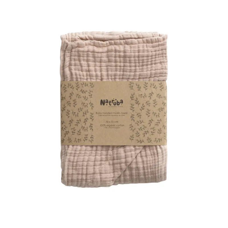 Sortie de bain bébé en mousseline bio Poudre