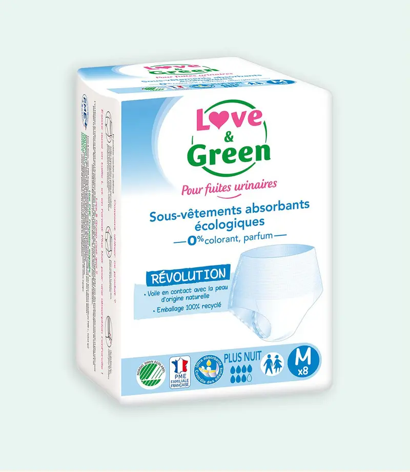 Sous-Vêtements Absorbants Écologiques pour Fuites Urinaires PLUS NUIT - Taille M & L