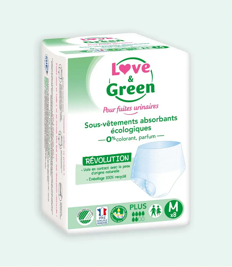 Sous-Vêtements Absorbants Écologiques pour Fuites Urinaires PLUS - Taille M & L